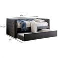 thumbnail image 6 of Suzo Daybed with Trundle, Gray Flannelette Upholstery, Nailhead Trim, 6 of 7