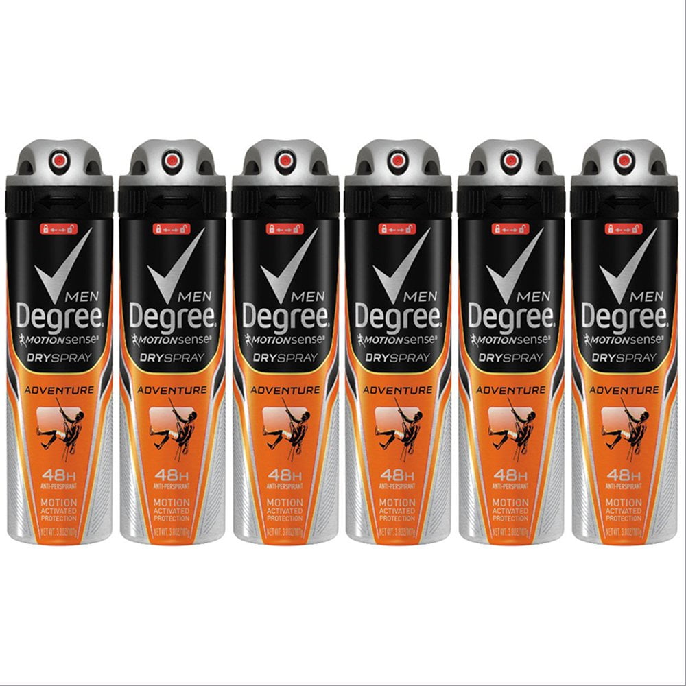 Degree Deodorant 3.8 Ounce Mens Dry Spray Adventure (113ml) (6 Pack