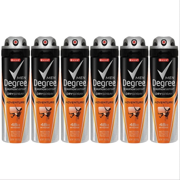 Degree Deodorant 3.8 Ounce Mens Dry Spray Adventure (113ml) (6 Pack)