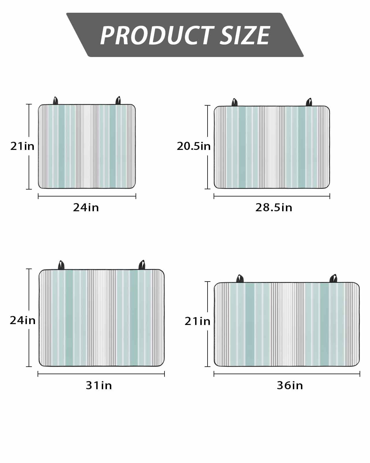 Stove Top Covers for Electric Stove, Aqua Gray Stripes Glass Stovetop Cover Protector, Minimalist Gradient Lines Aesthetic Induction Cooktop Protector Oven Mat for Kitchen Countertop 24"x21"