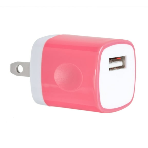 Spark Electronic 1PC Hot Pink Universal USB Port AC/DC Power Adapter Home Wall Charger Plug W/ Easy Grip for iPhone 7/7 plus 6/6 plus Samsung Galaxy S5 S4 S9¡­