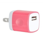 1PC Hot Pink Universal USB Port Colors USB AC/DC Power Adapter Home Wall Charger Plug W/ Easy Grip for iPhone 7/7 plus 6/6 plus Samsung Galaxy S5 S4 S13
