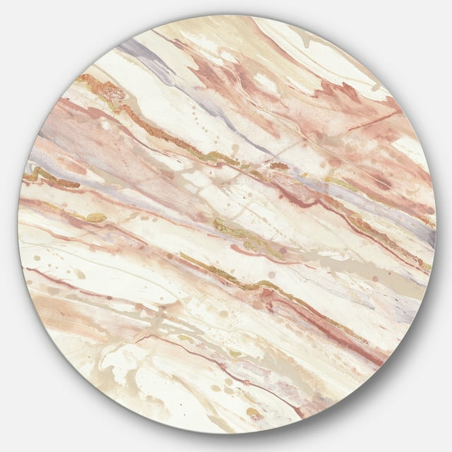 Designart 'Copper Dreams watercolor ' Shabby Chic Metal Circle Wall Art
