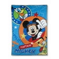 thumbnail image 2 of Disney Mickey Mouse Captain Mickey Super Soft Toddler Blanket, Blue, Orange, 2 of 2