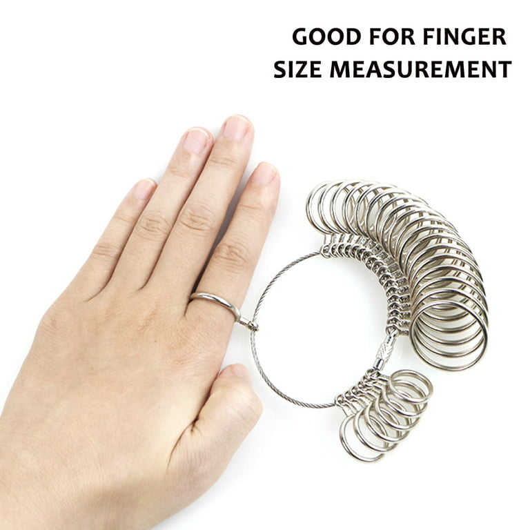 HEYMOUS Ring Mandrel Metal Ring Sizer Set with Jewelry Rubber Mallet Hammer Rings Size Measuring Tools Finger Gauge Wood Ring Shaper Tool Jeweler's