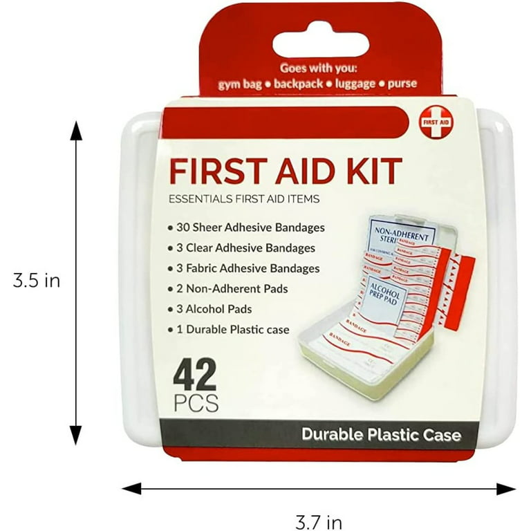 DecorRack First Aid Kit, Small Travel Size Kit, First Aid Patch with 42  Items Each ( Pack of 2 Kits)