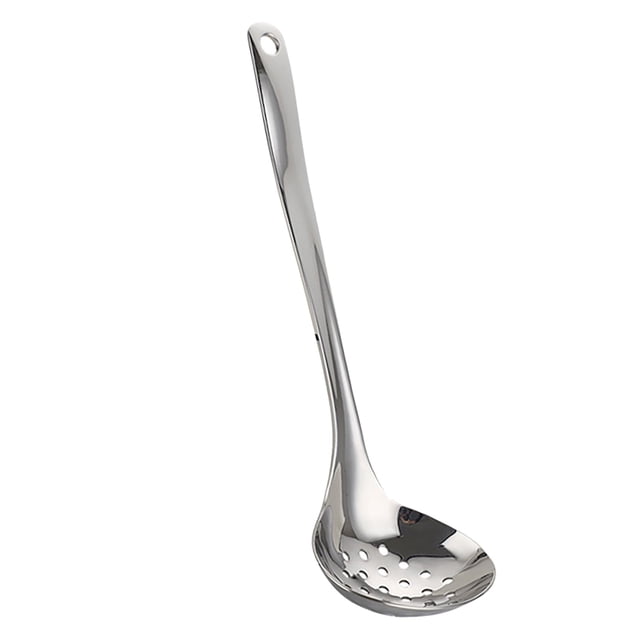 Cucharón para sopa Uanit, cucharón grande de 9,25 pulgadas para servir, cucharón de acero inoxidable, diseño de agarre cómodo, construcción duradera, cucharón, colador, cubiertos, utensilios de