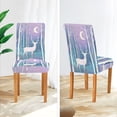 thumbnail image 3 of Yayeee 2 Pack Dining Chair Covers Stretch Parson Chairs Slipcovers Seat Protector, Purple Night Deer, 3 of 6