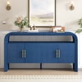 thumbnail image 2 of EUROCO 59.8" Long Console Table,Modern Entryway Table with 4 Cabinets,Open Storage Shelf and 4 Doors,Accent Table Behind Couch Table for Living Room/Entryway/Foyer/Hallway,Navy Blue, 2 of 8