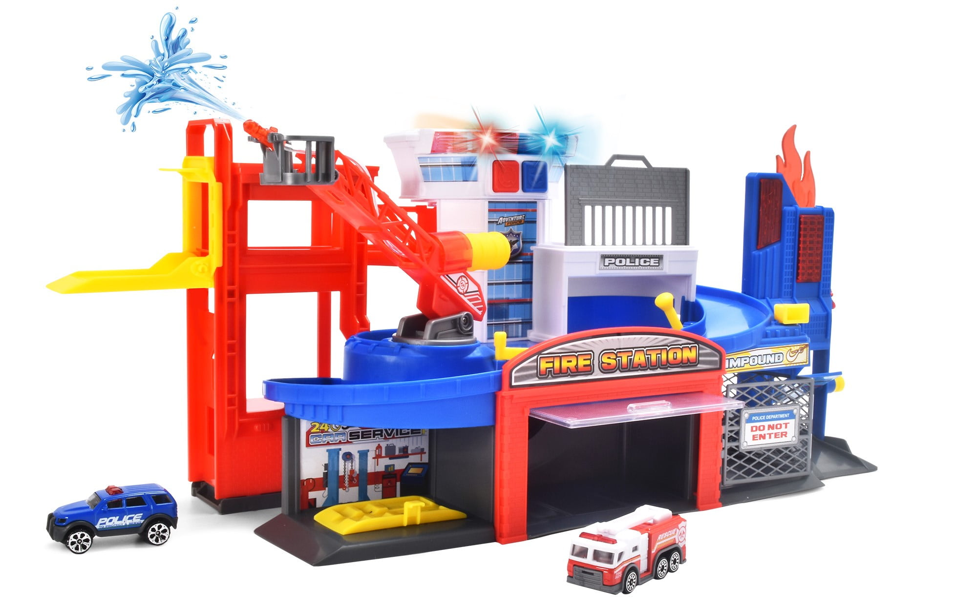 Adventure Force Fire and Rescue Station Die-Cast Vehicle Playset, Ages 3+
