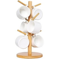 Coffee Mug Tree, 6 Hooks Mug Holder Tree, Wooden Coffee Cup Holder, Ideal for Mug Stand Kitchen Organizer, Cafe Accessories Decor & Kitchen Organizer Storage Stand