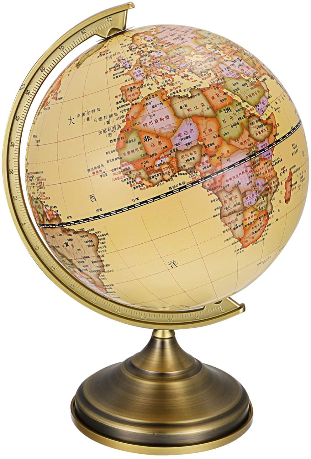 Vintage World Globe Antique Decorative Desktop Globe Rotating Earth Geography 