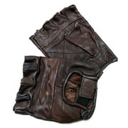 Shelter 280-M Leather Finger Less Gloves - Brown, Medium