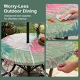 thumbnail image 5 of Round Outdoor Tablecloth with Umbrella Hole and Zipper, Pink Green Palm Leaves Tablecloth with Elastic Waterproof, Summer Tropical Plants Botanical Patio Table Covers for 45" - 54" Pool Tables, 5 of 9