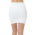 thumbnail image 4 of VUPSGEZ Women Lady's Solid High Waist Classic Simple Stretchy Tube Pencil Mini Skirt (White,M), 4 of 5