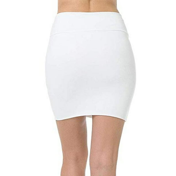 Outfmvch white dress Lady's Solid High Waist Classic Simple Stretchy Tube Pencil Mini Skirt womens dresses fall dresses
