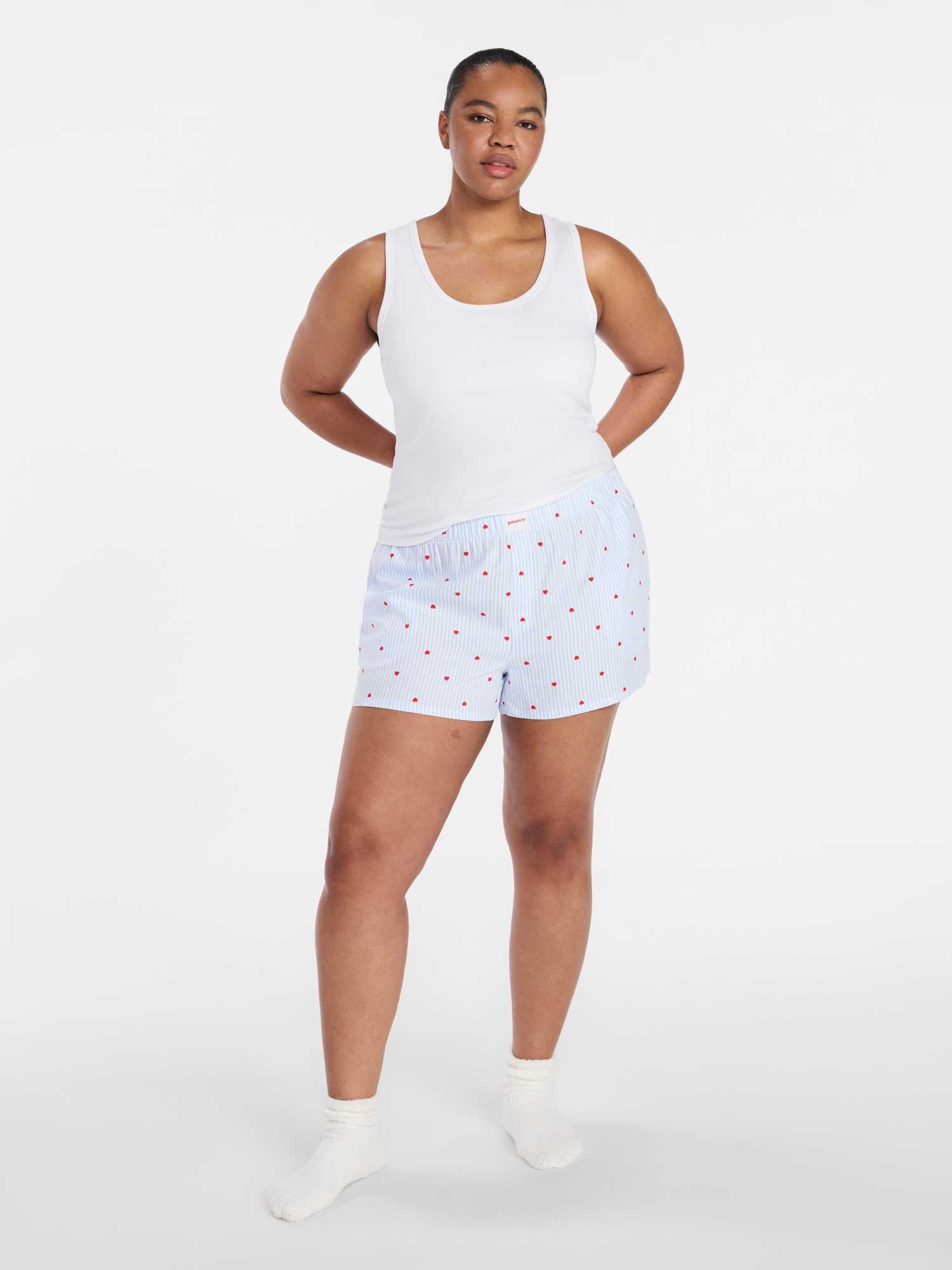 Joyspun Women's Woven Pajama Boxer Shorts, 3'' Inseam, Sizes XS-3X