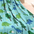 thumbnail image 3 of Light Blue Dinosaurs Forest Pattern Blanket,Comfortable Soft Flannel Throw Blanket,All Season,Warm Lightweight Blankets for Sofa Bed Couch Living Room Chair,30"x40", 3 of 4