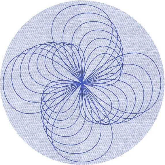 Ahgly Company Machine Washable Indoor Round Transitional Lavender Blue Area Rugs, 4' Round