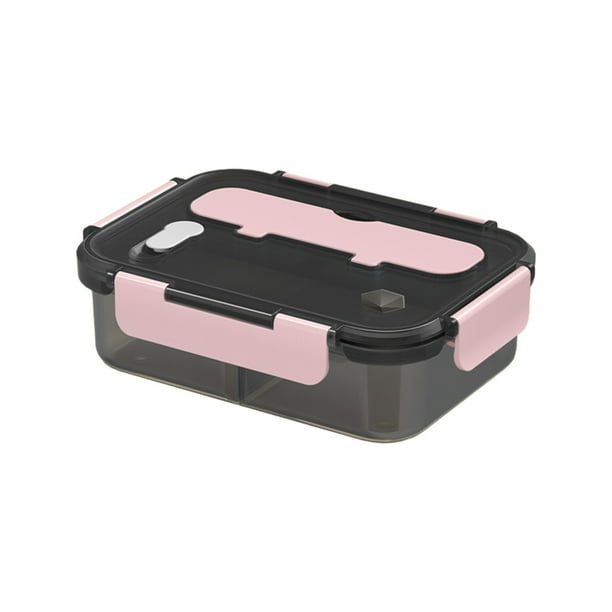 Fiambrera de 3 compartimentos, 1500 ml, gran capacidad, aislada, sellada, portátil, apta para microondas, con cuchillo y tenedor, a prueba de fugas, para uso en la oficina y el hogar.
