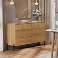 thumbnail image 2 of WAMPAT 47.2" Wood Accent Cabinet with Drawers, Modern Credenza Storage Cabinet with Minimalist Reeded Design for Living Room, Kitchen, Dining Room, Hallway, 2 of 8