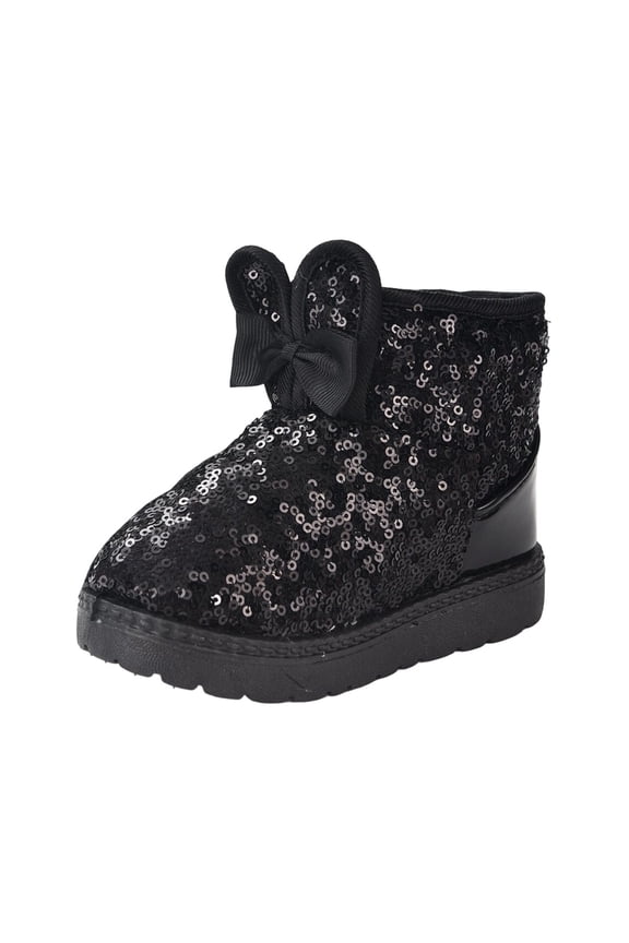 Cozy Kids' Boots for Winter Insulated Boots with Cute and Bow Embellishment for Toddlers and Kids,Toddler Girl Shoes,Boys Shoes,Size:9.5-10 Years