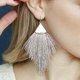 thumbnail image 2 of Pendientes largos y elegantes con borlas - Gris claro Xemadio LRWJ272-6, 2 of 6