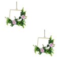 thumbnail image 2 of Ounissouiy Decoración de boda con flores artificiales para interiores o exteriores: fácil de limpiar, bajo mantenimiento, elegante, duradero, Rosa rosada cuadrado 2piezas, 2 of 6