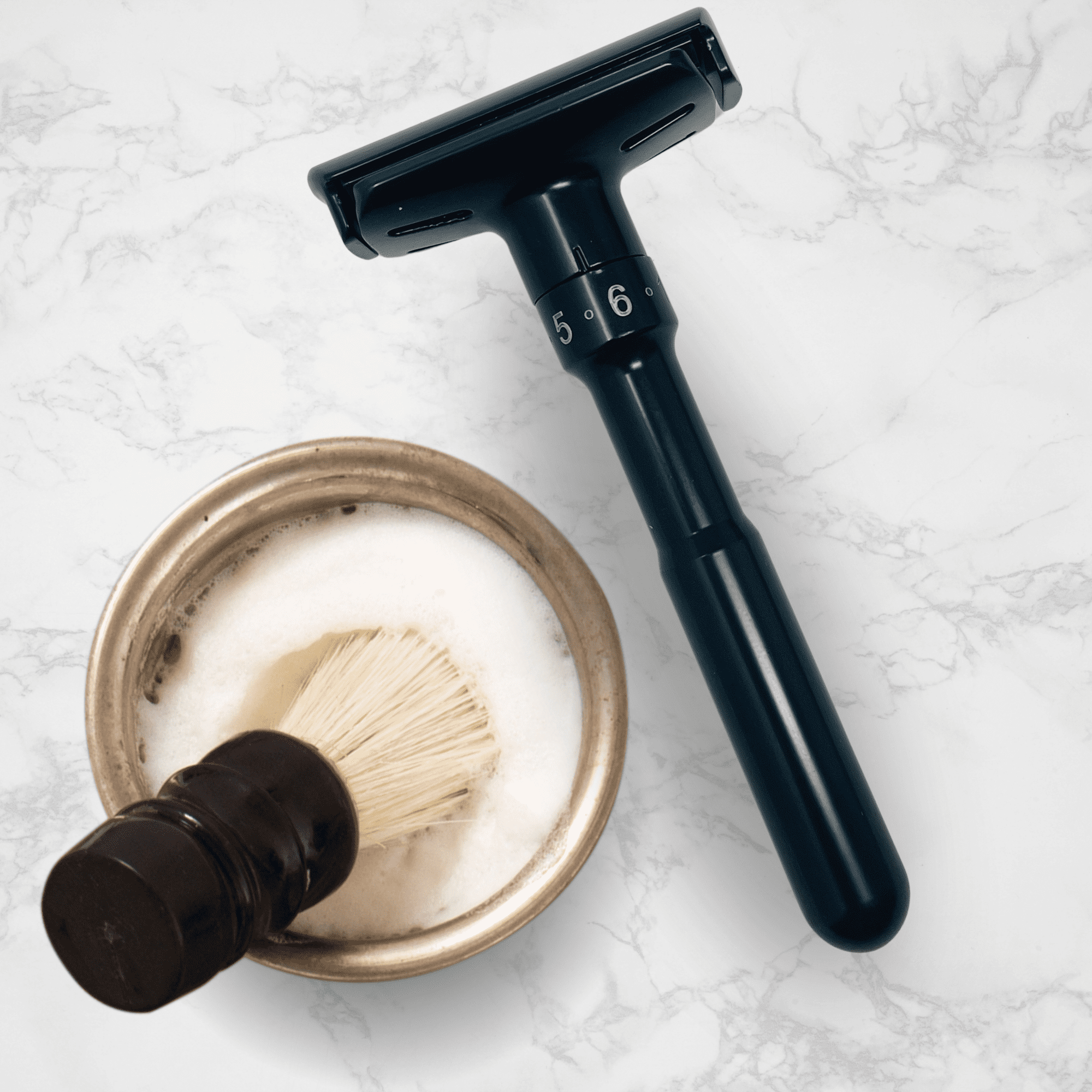 G.B.S Black Adjustable Double Edge Safety Razor with 10 Super Platinum Blades – Weighted Stainless Handle – 6 Settings – Fits All DE Razor Blades – Premium Men’s Shaving Tool