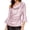 Pink, variant on Women Fashion Metallic Tops One Shoulder 3/4 Flare Sleeve Shirts Elegant Blouses Solid Ruched Shinny Shirt