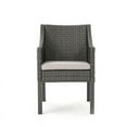 thumbnail image 6 of Noble House Franco Outdoor 5-Pc Grey Wicker Round Dining Set w/Silver Cushions, 6 of 35