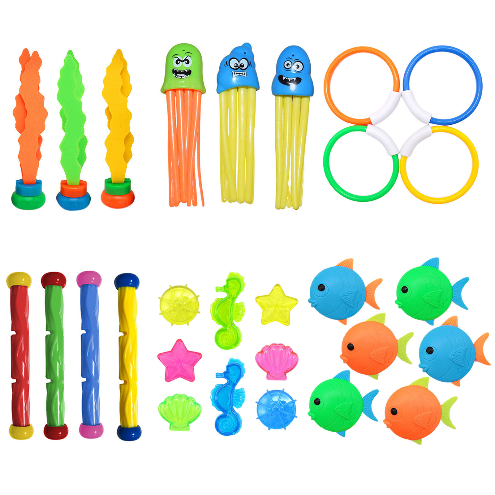 Fonwoon Swimming Pool Diving Toys for Kids Sinking Toys Set Underwater