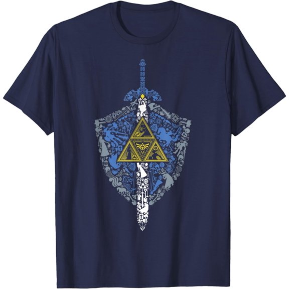 Legend Of Zelda Hylian Shield Element Icons Graphic DTG Print Unisex T-Shirt