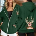 thumbnail image 2 of WILLBEST Sudadera Deportiva para Mujer Ladies' Christmas Printed Zipper Long Sleeved Pocket Drawstring Casual Hooded Sweatshirt 2036 Chica​​, 2 of 8
