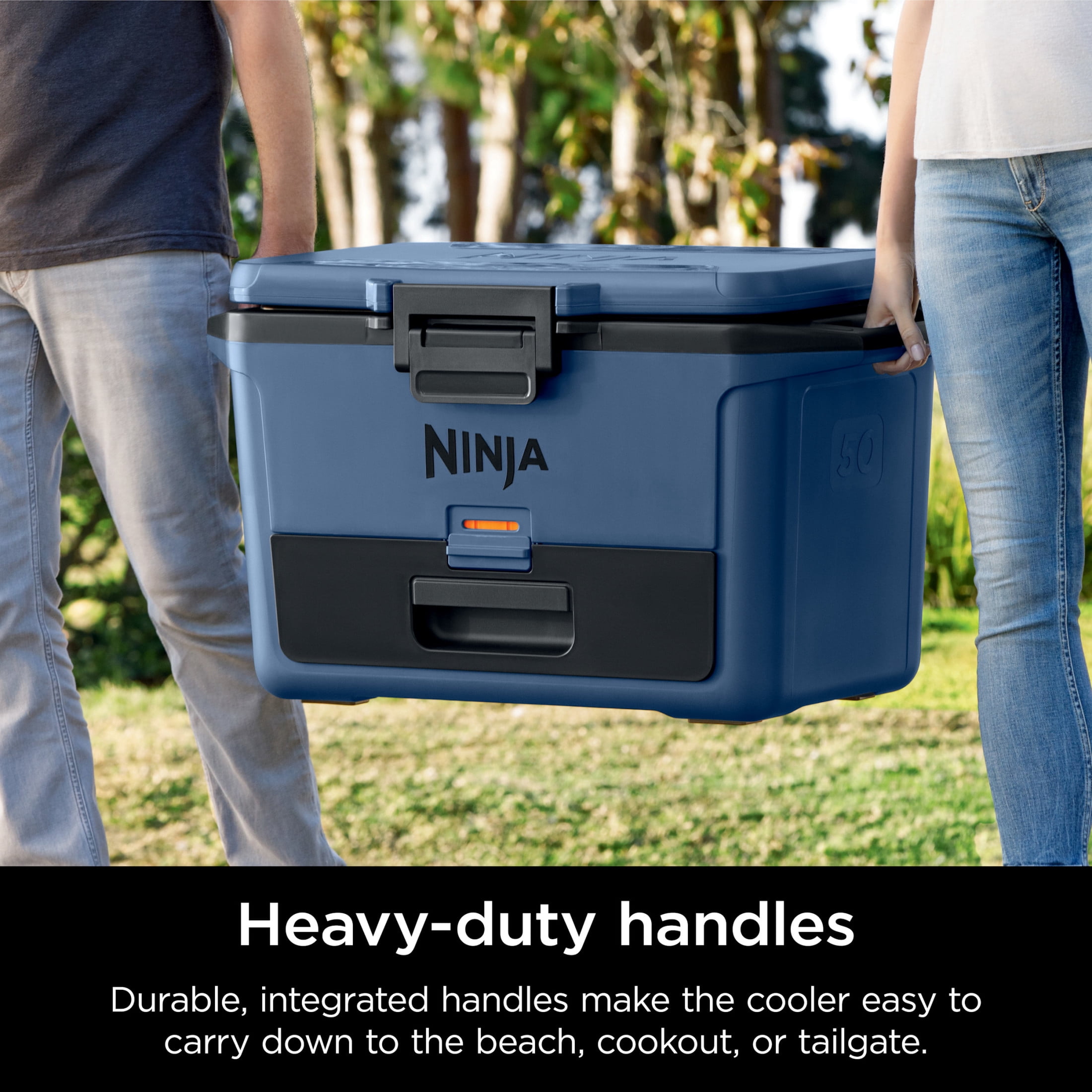 Ninja FrostVault 50-Qt Hard Cooler with Cold Dry Zone, Integrated Fridge-Temp Dry Storage Drawer, Premium Heavy-Duty Insulated Cooler, Keeps Ice for Days, FB151BL Lakeshore Blue