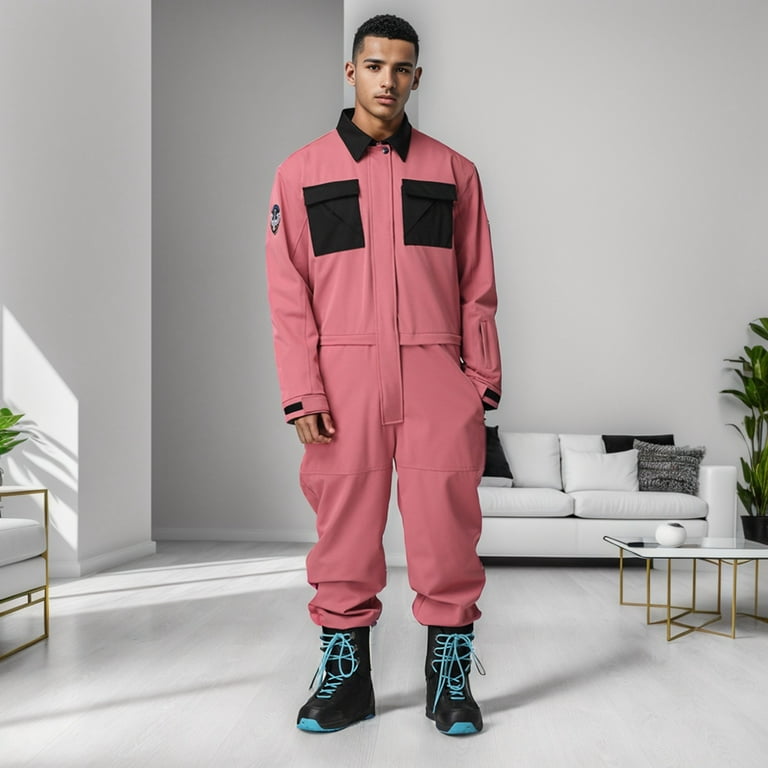 Soighxzc Womens One Piece Ski Suit Colorful Jumpsuits Snowboard Snowsuits Winter Outdoor Waterproof for Snow Sports Rose Gold XL Walmart