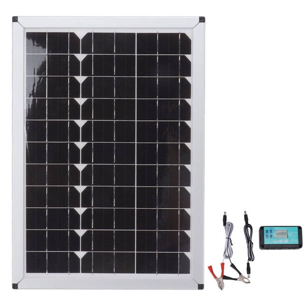 Kit de cargador de batería de panel solar de 100 W y 18 V, panel solar de silicio monocristalino con controlador USB dual para coche, caravana, barco, etc.