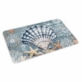 thumbnail image 2 of Blue Shell Coastal Door Mat&nbsp;Indoor Outdoor Entrance, Non Slip Rug for Kitchen Bathroom Entryway Rug, Summer Beach Nautical Starfish Coral Washable Doormat Floor Mat for Office 20x31.5 Inch, 2 of 8