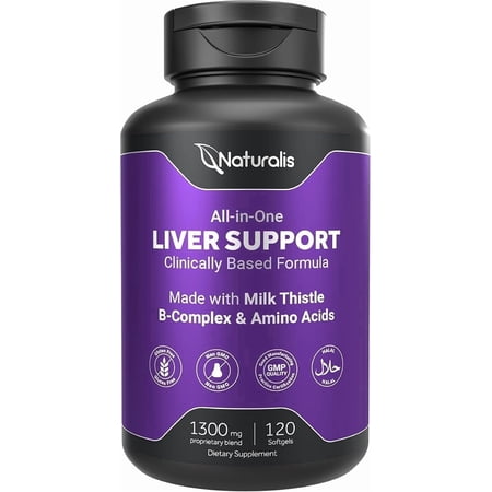 Naturalis Silymarin Milk Thistle 1300mg Enhanced with B Complex & Amino Acids | 13-in-1 | 120 Softgels