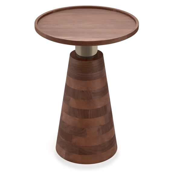 Simpli Home Kramer 16 inch Wide Solid Acacia Wood Modern Side Table in Cognac