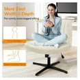 thumbnail image 3 of Criss Cross Chair Legged Office Wide Comfy Desk Seat, No Wheels Armless Computer Task Seating, Swivel Vanity Home Height Adjustable, 3 of 8
