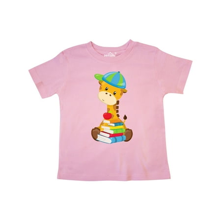 

Inktastic Cute Giraffe Giraffe Going to School Books Gift Toddler Boy or Toddler Girl T-Shirt