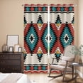 thumbnail image 3 of Kitchen Curtains 84 Inch Length 2 Panels, Aztec Vintage Grommets Window Treatment Curtain, Boho Geometric Red Modern Abstract Thermal Curtains Drapes for Living Room/Bathroom, 3 of 9