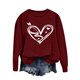 thumbnail image 5 of RKSTN Valentine's Day Sweatshirts for Women Oversized Crewneck Valentines Heart Graphic Print Sweatshirt Womens Casual Plus Size Round Neck Loose Comfy Sweatshirt Fall Spring Clothes Valentine Gift, 5 of 6