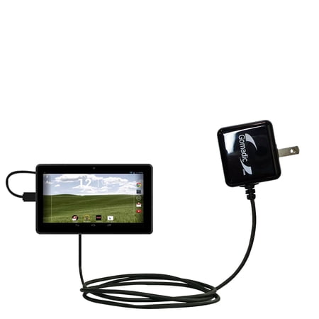 Gomadic Intelligent Compact AC Home Wall Charger suitable for the RCA RCT6103W46 - High output power with a convenient, foldable plug design - Uses Ti