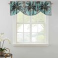 thumbnail image 2 of Tie Up Valances for Windows, Boho Coastal Tree Adjustable Valance Curtains Window Treatment for Living Room, Ocean Vintage Tropical Plant Flower Rod Pocket Kitchen Curtains & Drapes 60x18 Inch, 2 of 9