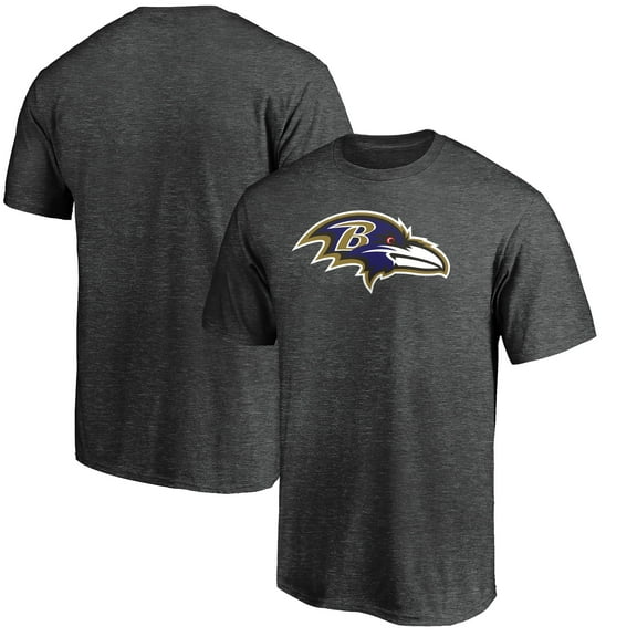 Men's Fanatics Heather Charcoal Baltimore Ravens Primary Logo T-Shirt