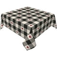 thumbnail image 2 of Checkered Valentines Tablecloth Round 70 Inch,Black Plaid Table Cloth,Stain Resistance Polyester Red Heart Valentine''s Day Table Covers for Kitchen Dining,Small Tablecloth for Parties Picnic, 2 of 6