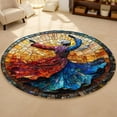 thumbnail image 4 of Boho Mandala Round Area Rug, colorful tribal circle carpet for living room or bedroom, soft washable non-slip floor mat, cozy meditation yoga décor accent, 4 of 6
