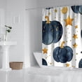 thumbnail image 2 of Pumpkin Night Star Shower Curtains,Washable Bathtub Curtains with Hooks Retro Polyester Fabric Curtains for Halloween Thansgiving Christmas Hotel Dorm, 2 of 5
